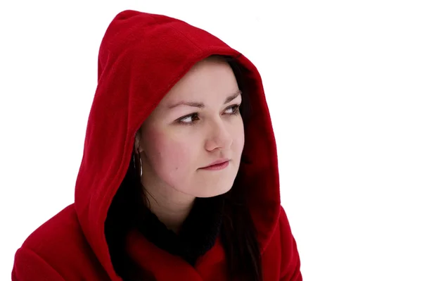 Girl in the red hood — Stock Photo, Image