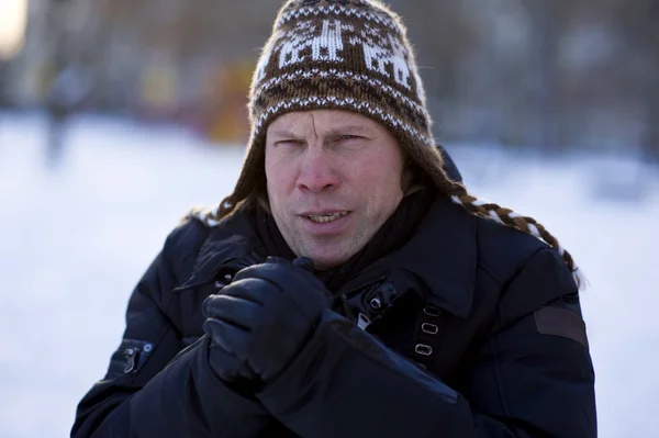 冬の冷凍人間 — ストック写真