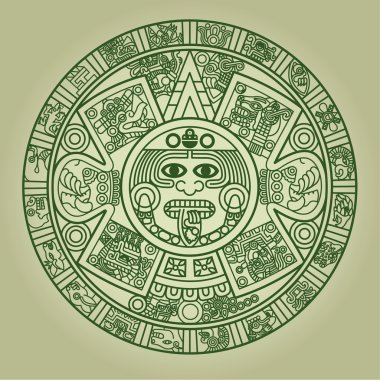 Stylized Aztec Calendar clipart