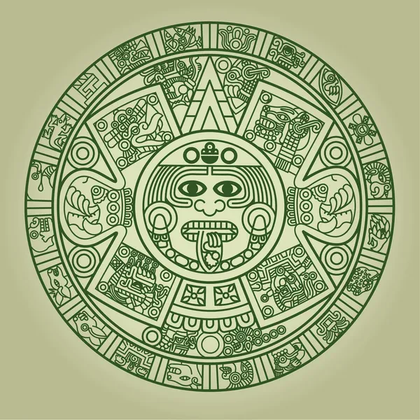 Calendario azteca estilizado — Vector de stock