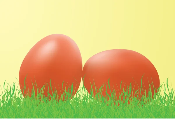 Easter eggs in the grass — Stock Vector