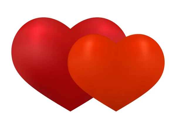 Τέσσερις Χρωματιστές Καρδιές Διακοσμητικά Σπιράλ Λευκό Φόντο — Διανυσματικό Αρχείο