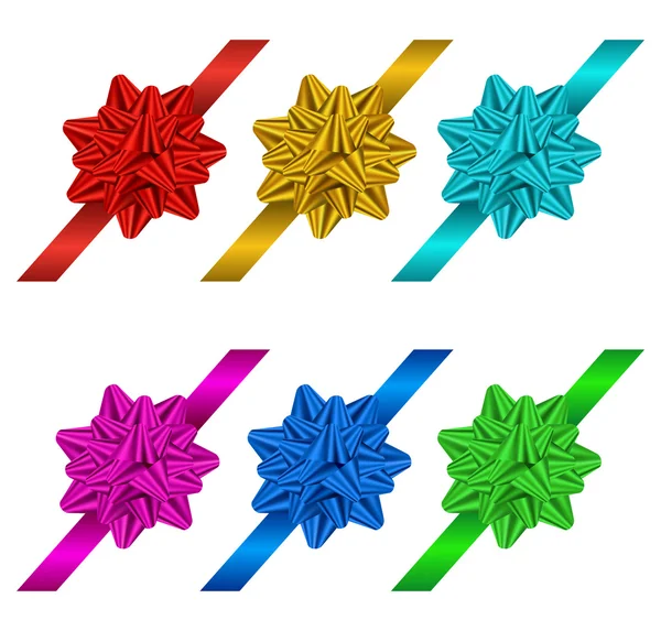 Set of gift bows and ribbons — Stock Vector