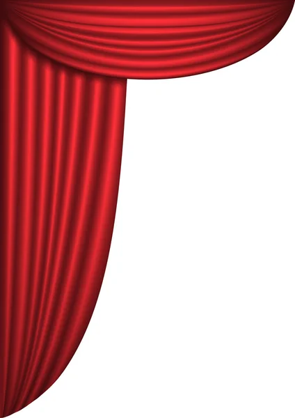 Open Red Theater Curtain Background Vector Illustration — Stock Vector
