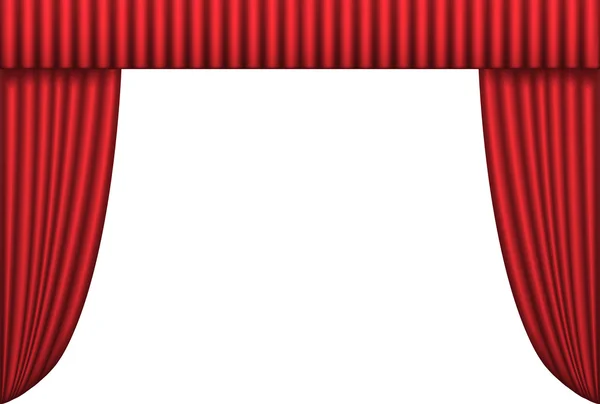 Відкрита Червона Театральна Завіса Фон Векторна Ілюстрація — стоковий вектор