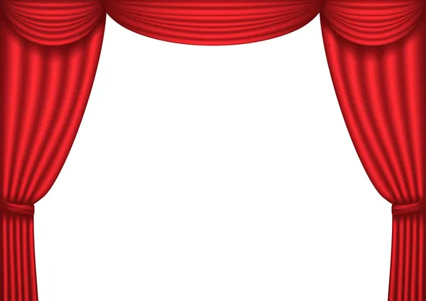開いている赤い劇場の幕 ベクトル イラスト — ストックベクタ