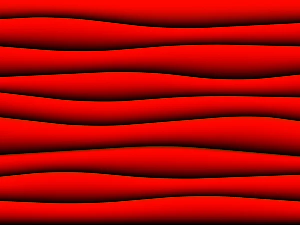Rode Golven Rode Achtergrond Vectorillustratie — Stockvector