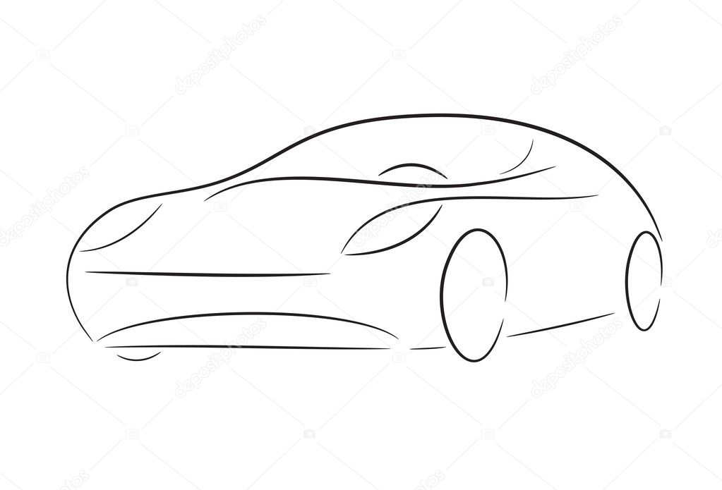 Cartoon silhouette of a car
