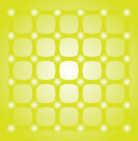Helder Gele Vierkantjes Een Gele Achtergrond Met Witte Stippen — Stockvector