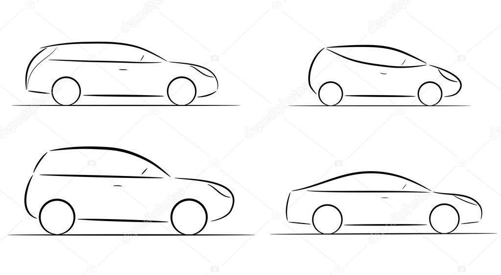 Cartoon silhouette of a car