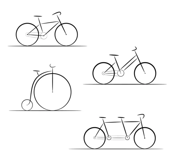 Conjunto de silhueta de bicicleta — Vetor de Stock