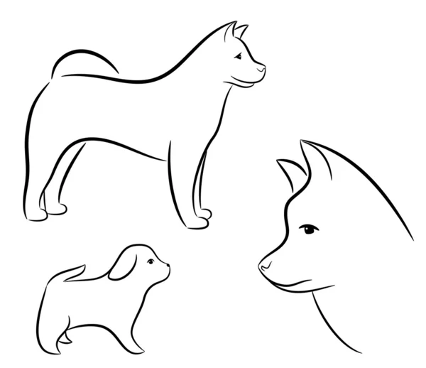 Cartoon silhouette of a dog — Stock Vector