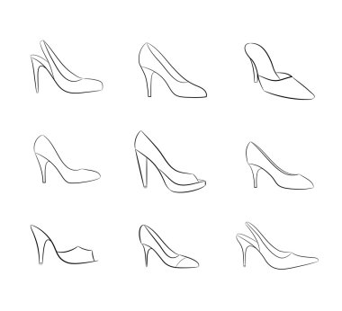 Fashion women shoes vector clipart