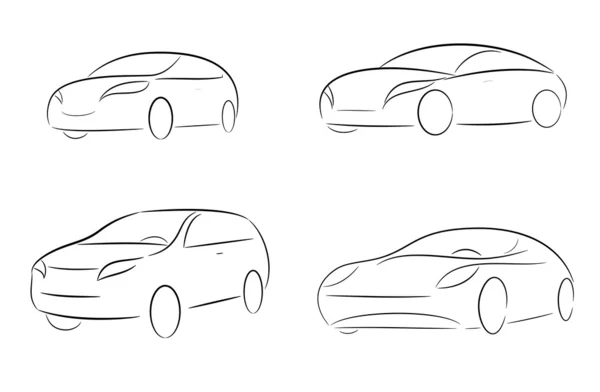 Dibujos animados vector silueta de un coche — Vector de stock