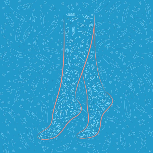 女性の足のベクトル シルエット — ストックベクタ