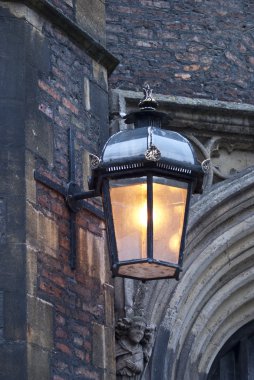 Old lantern at the street of Cambridge clipart