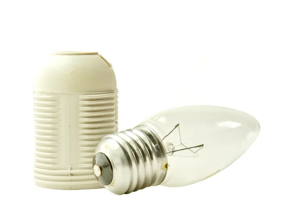 Light bulb and socket — Stock Photo, Image