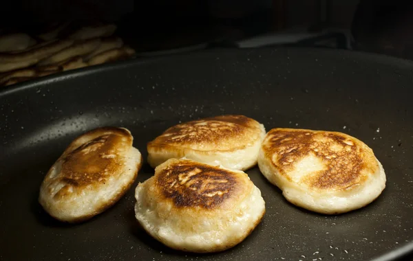 stock image Pancakes being prepared on the hot pan