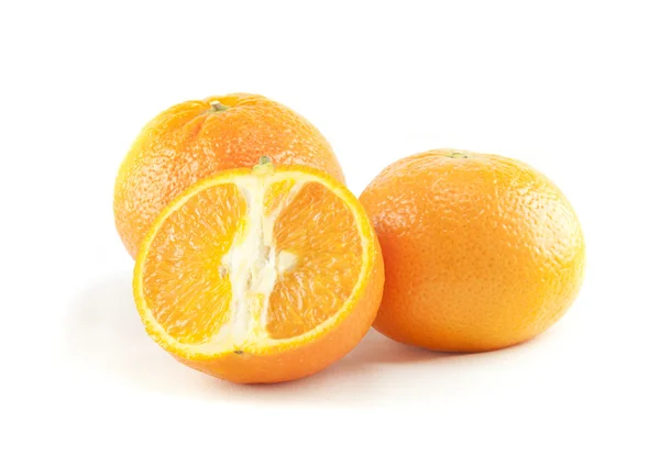 Three oranges on the white background — Stock Photo, Image