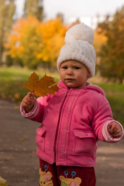 Bebê bonito no outono — Fotografia de Stock