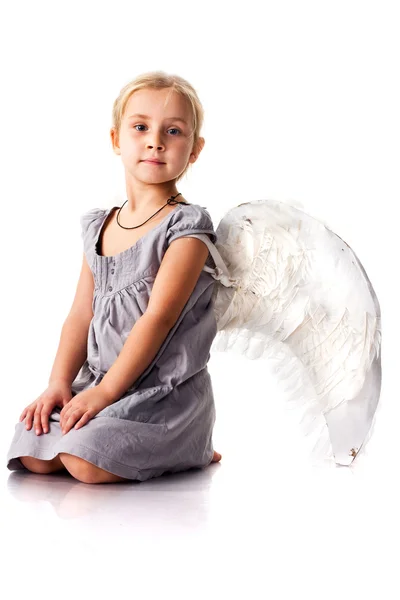 天使的翅膀的漂亮女孩 — 图库照片