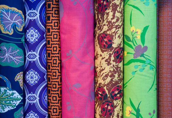 Tajski drukowane tkaniny — Zdjęcie stockowe