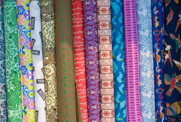 Tajski drukowane tkaniny — Zdjęcie stockowe
