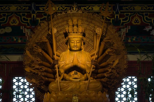 Godin van de barmhartigheid in kammalawat draak tempel, thailand — Stockfoto