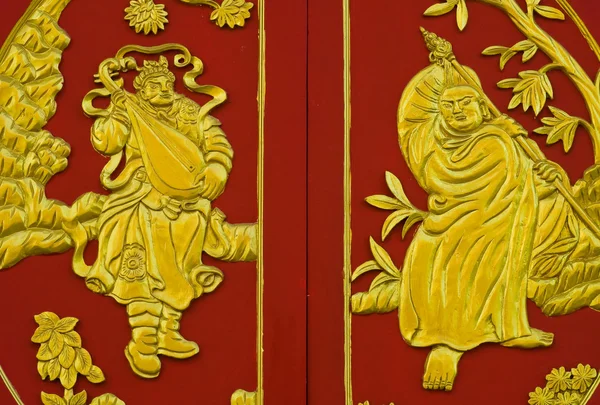 Chinesisches Tempelfenster in Thailand, kammalawat Drachen Tempelfenster — Stockfoto