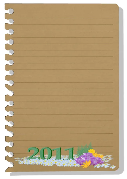 Номер нового 2011 года на бумаге — стоковое фото