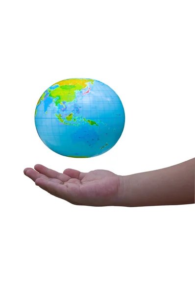 Die Erde auf Kinderhand — Stockfoto