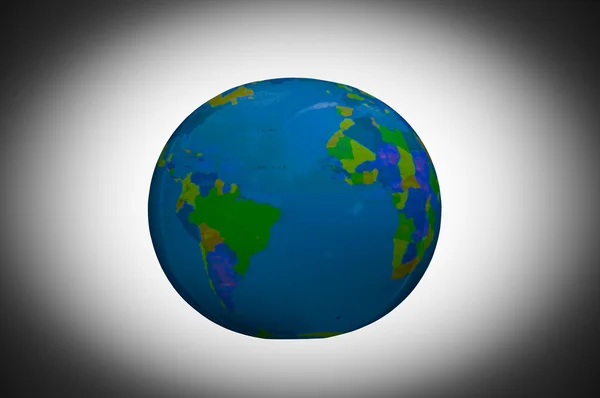 Modelo da Terra isolado sobre fundo branco — Fotografia de Stock