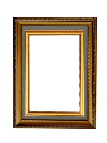 Alten Stil goldenes Holz Fotorahmen isoliert — Stockfoto