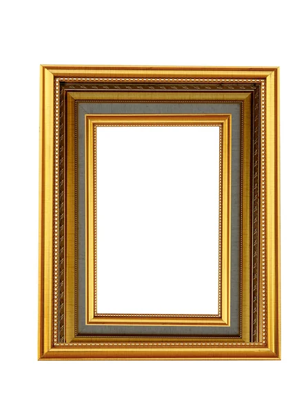 古代风格金色木形象相框隔离 — 图库照片