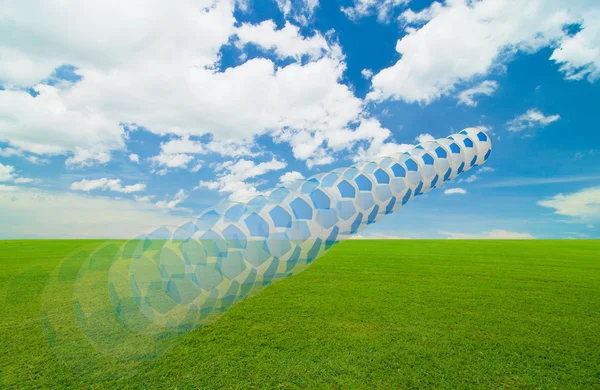 Soccer under the blue sky — Stock Photo, Image