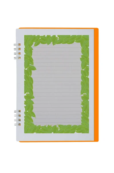 Na białym tle notebook puste na białym tle — Zdjęcie stockowe