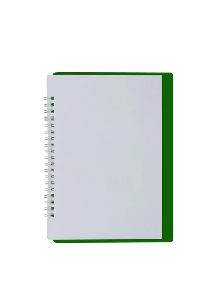 Caderno em branco isolado sobre fundo branco — Fotografia de Stock