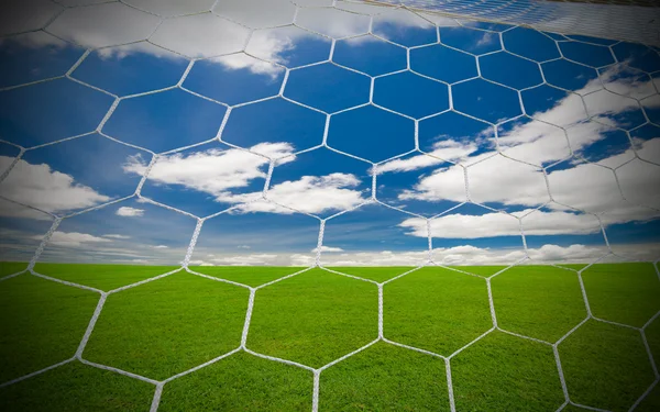 Футбольные Ворота Голубым Небом — стоковое фото