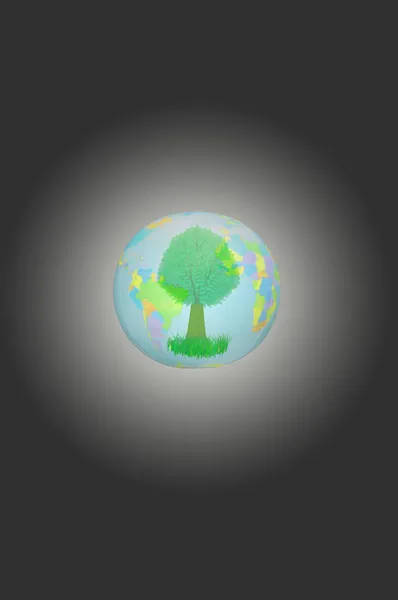 Groene Boom Het Model Van Aarde — Stockfoto