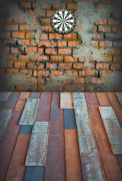 Old Brick Wall Background Dartboard — Stock Photo, Image