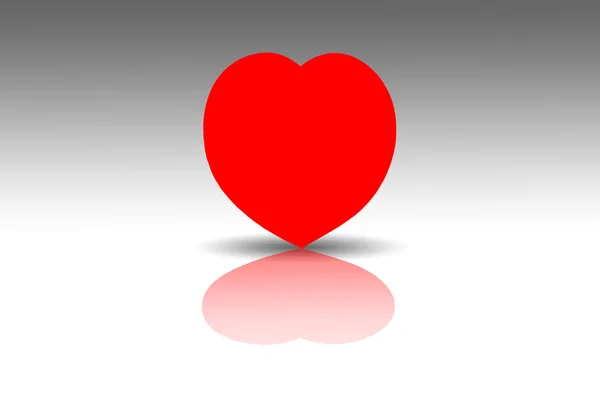 Isolerade rött hjärta på vit bakgrund — Stockfoto