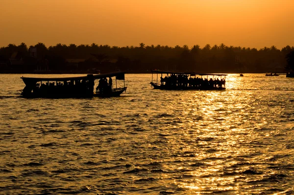 Sunset Meklong River Umphawah Thailand — Stock Photo, Image