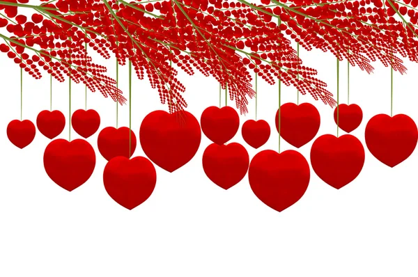 Červené Srdce Strom Izolovaných Bílém Pozadí — Stock fotografie
