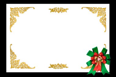 Ribbin bow on golden frame clipart