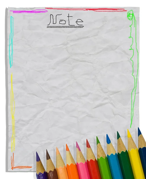 Рисунок Использованной Бумаге Цветном Карандаше — стоковое фото