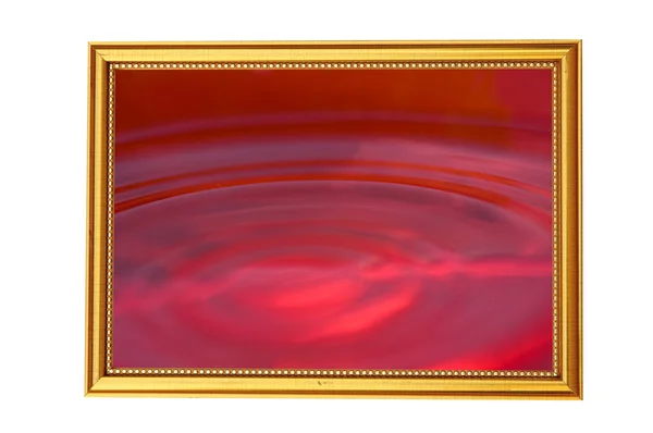 Altın çerçeve üzerinde kırmızı su — Stok fotoğraf