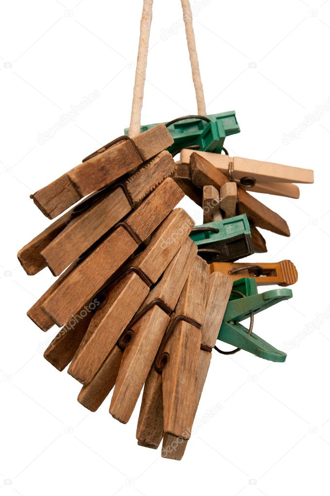 Clothespins on ropes