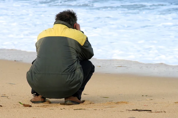 stock image Nature photographer at a sand beach