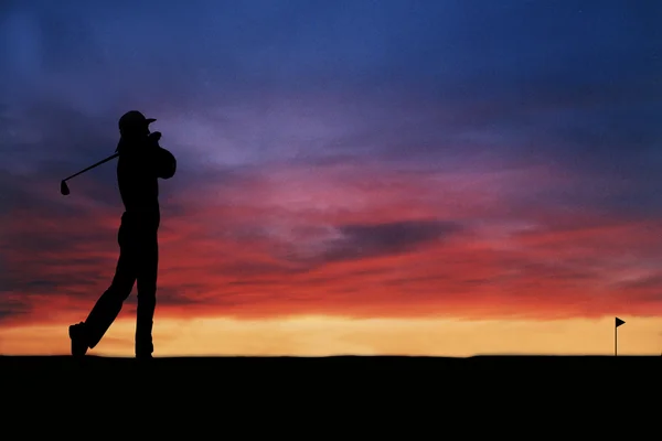 Golf silhouet — Stockfoto