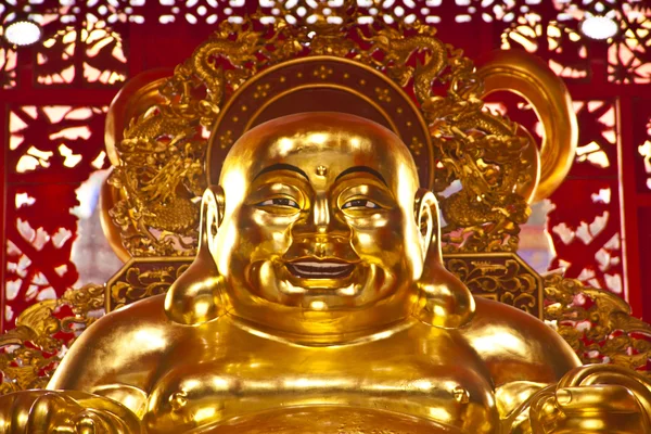 Buddha úsměv na čínský chrám — Stock fotografie